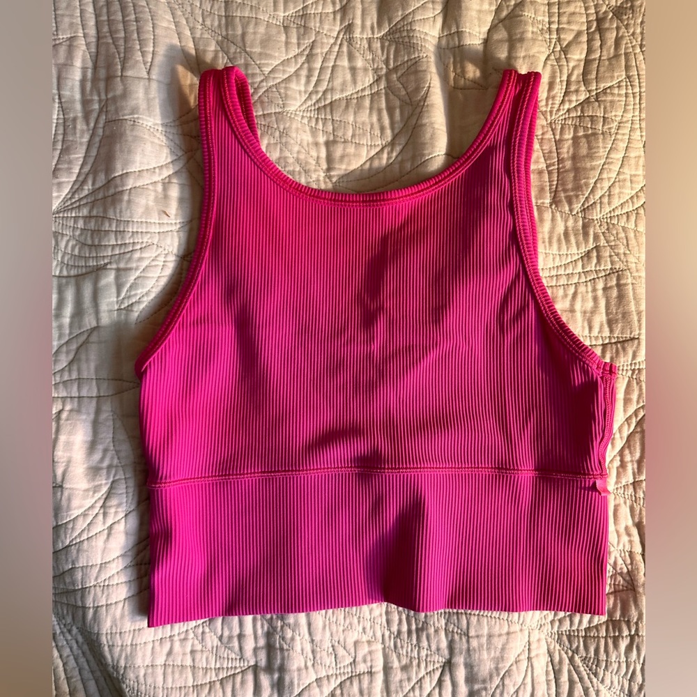Lululemon Sonic Pink Power Pivot Ribbed Tank Top